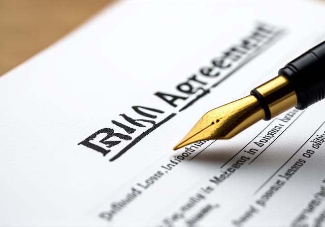 Close-up of a fountain pen laying on a detailed B2B service level agreement