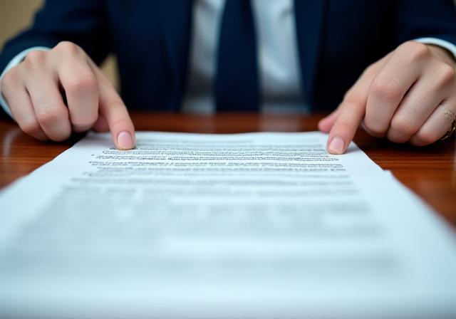 A legal professional reviewing a customized contract document